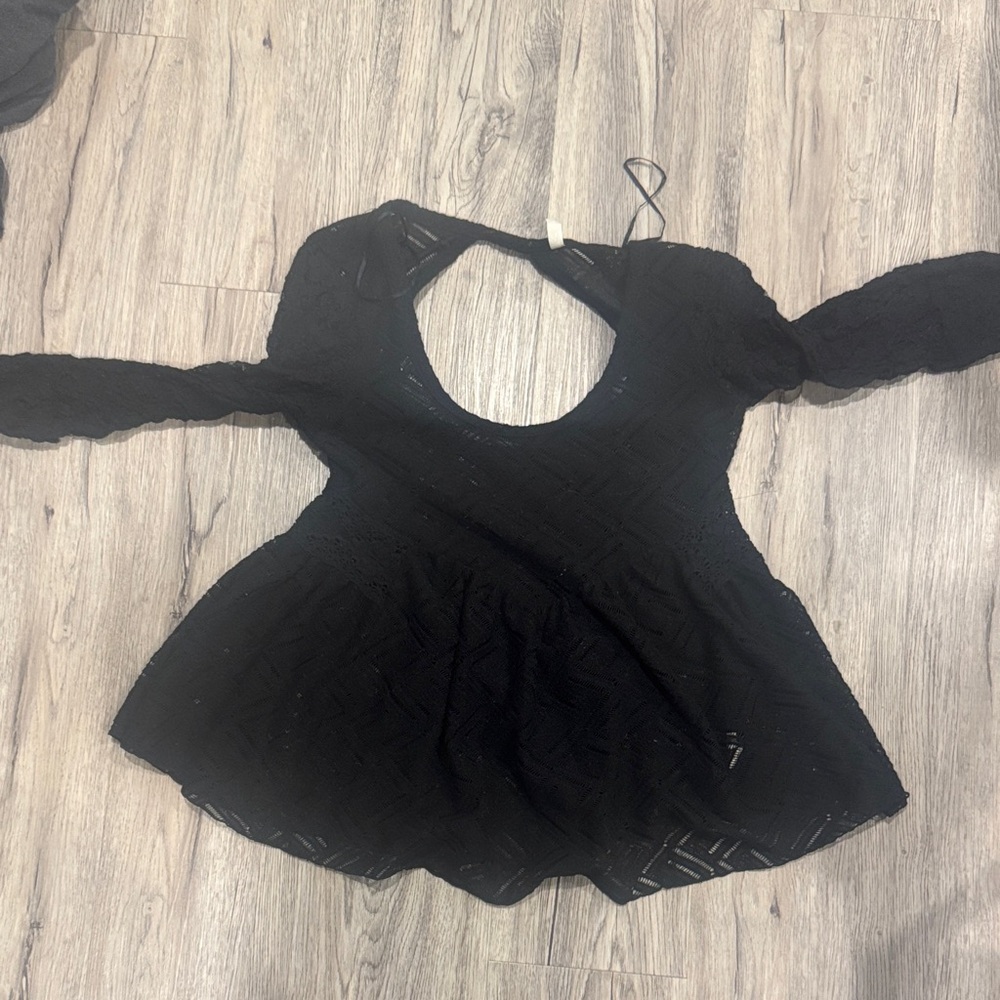 Free People lace Black  Top